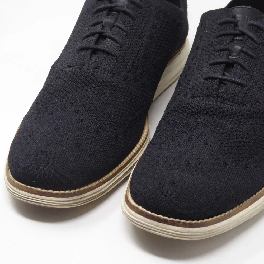 Cole Haan Mens OriginalGrand Stitchlite Oxford Black Knit Wingtip Size 12M